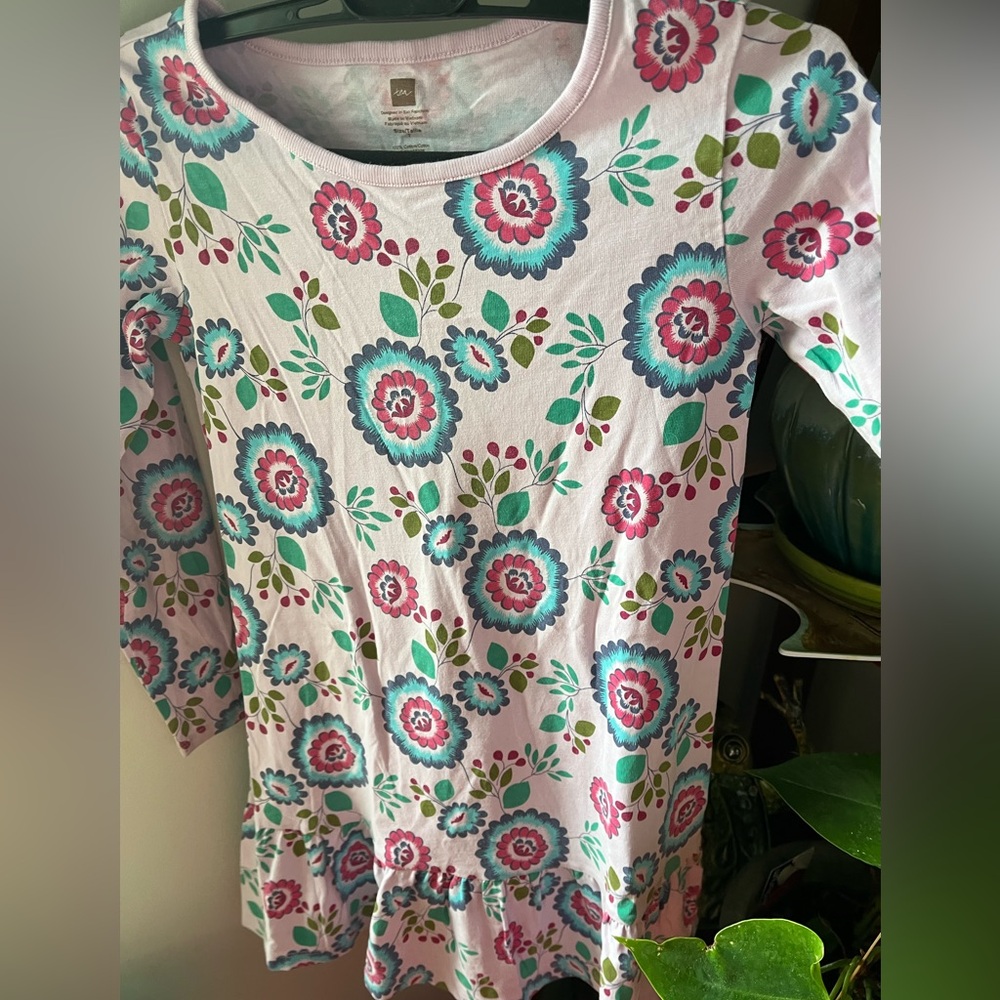 Tea Collection Floral Long Sleeve Girls Dress